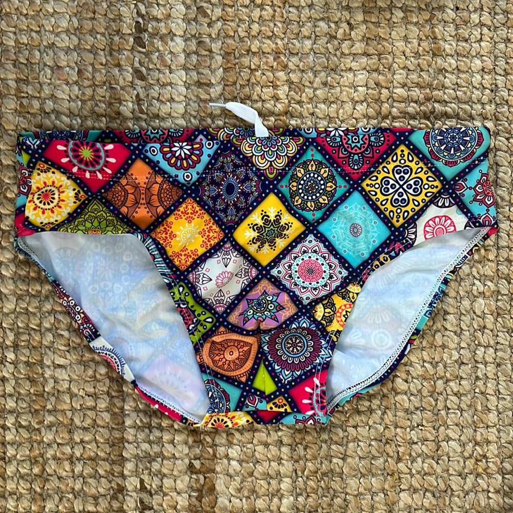 FREE SHIPPING - Brazilian Speedo Swim Briefs - mandala design - Brand New